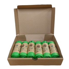 Eco Green Living Caddy Bags (2.64 Gallon) 6 Rolls (108 bags total), Certified Compostable & Zero Plastic Garbage Bags - Planet Friendly - Perfect for Food Caddies & Swing Bags with Handles