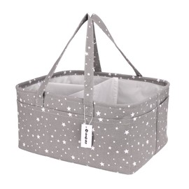 QiANBiRD Baby Diaper Caddy Organizer-Extra Large Portable Diaper Caddy Basket-Diaper Organizer Caddy-Diaper Holder Tote Bag for Changing Table Newborn Registry Baby Shower Basket for Diapers & Wipes