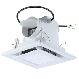 Hose Vary Bathroom Exhaust Fan with Light, 95CFM Bathroom Exhaust Fan, Bath Vent Fan w/ 8" x 8" Panel, 5000K LED, Driver, Back Damper for 4" Duct Shower, Restroom, Office, Toilet