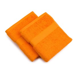Gözze - Set of 2 New York Hand Towels, Luxuriously Soft and Absorbent, 100% Cotton, 50 x 100 cm - Orange