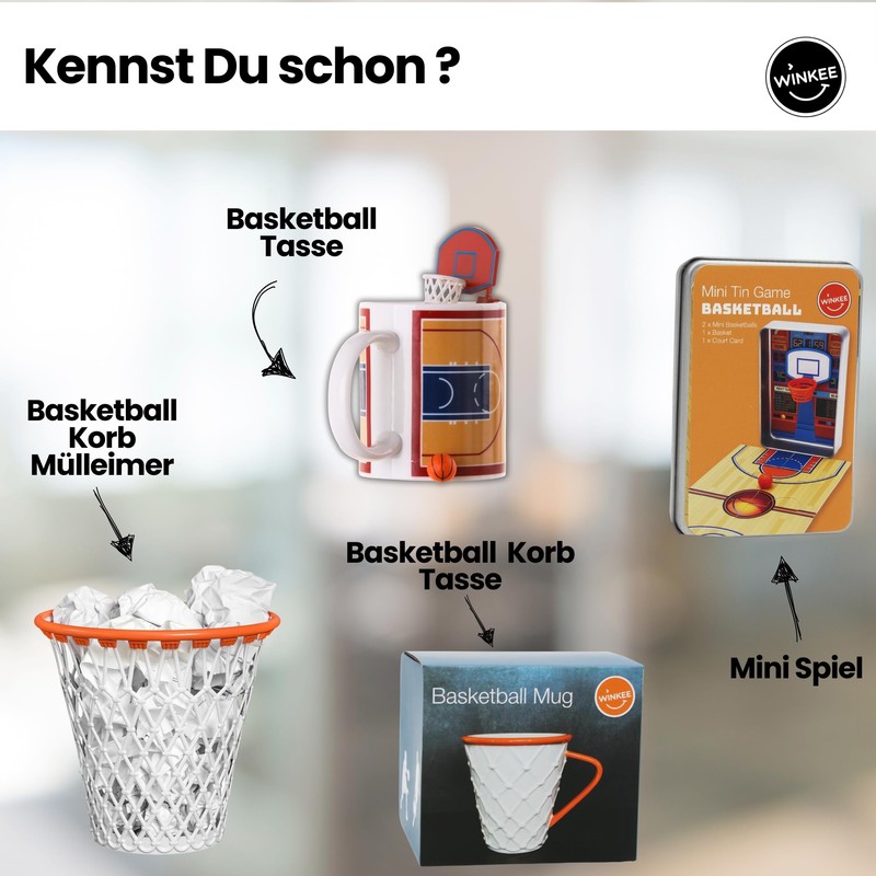 Winkee - Basketball Basket for Waste Paper Bin | Basketball