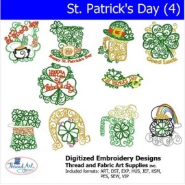 ThreadArt Embroidery Design Set - St Patricks Day(4) - 10 Designs - 9 Formats - USB Stick