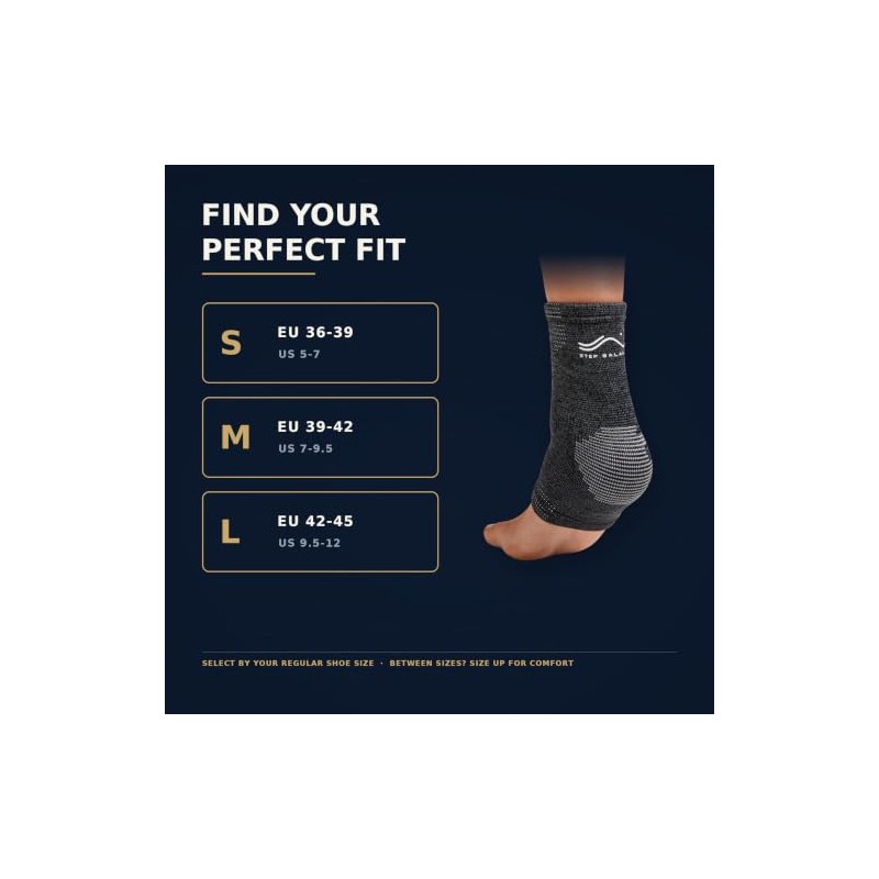 Ankle Support Compression, Slip-On, Running, Size L