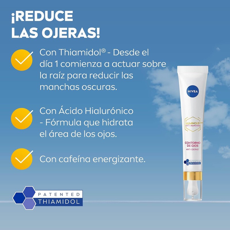 NIVEA Luminous630 Contorno de Ojos Anti‑Manchas 15 ml – Hidratación
