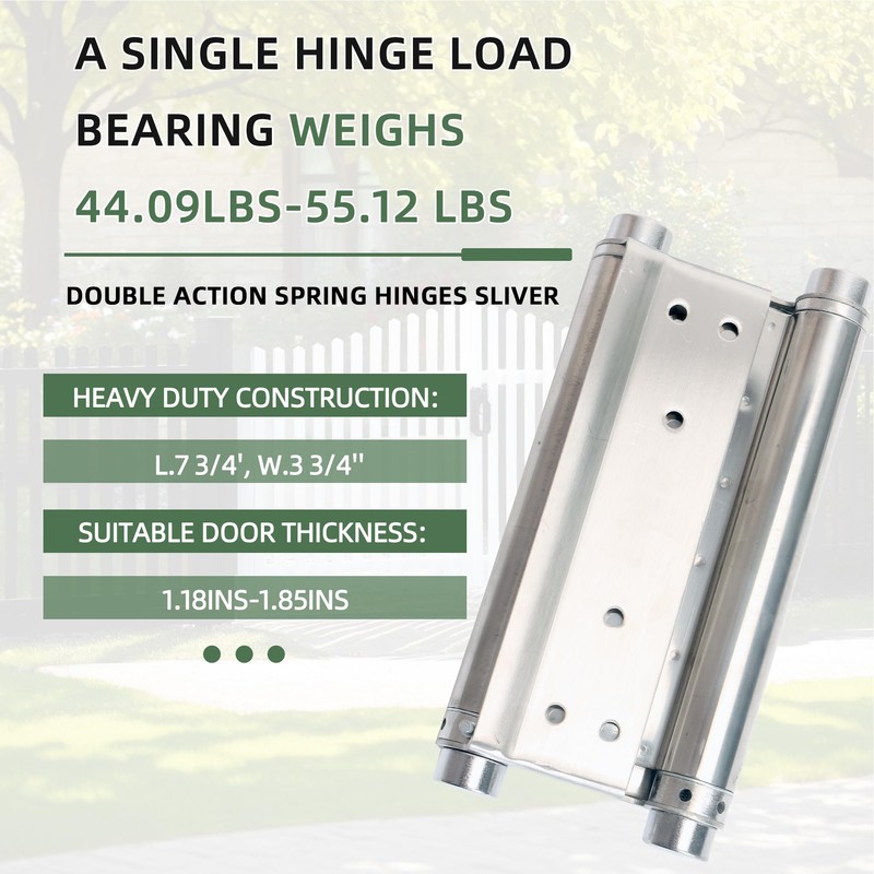 AnvFlik 8inch Double Action Spring Hinges, Self Closing Door Hinges