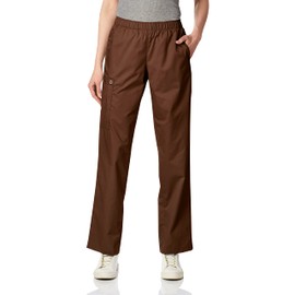 WonderWink Women's Pull-On Cargo Pant, Chocolate, 2X-Large Tall