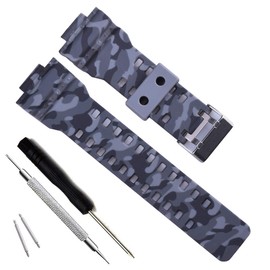 OliBoPo Natural Resin Replacement Watch Band Strap for Casio Mens G-Shock GD120/GA-100/GA-110/GA-100C (Camouflage-Light Grey)