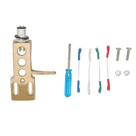 Vinyl Stylus Holder Aluminium Alloy Vinyl Record Phonograph Cartridge Holder with 4 Connection WiresGold