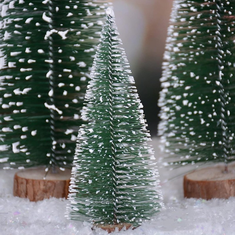 Pack of 10 Mini Artificial Christmas Trees, 3 Sizes, Miniature