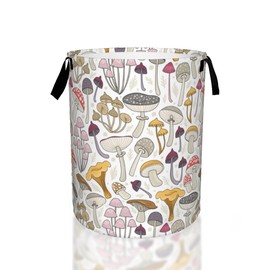 Mushroom Retro Laundry Basket,Waterproof Mushrooms Laundry Hamper,Collapsible Organizer Basket for Storage Bin Toy Bins, Dirty Clothes Laundry Basket for Living Room/Bathroom/Bedroom