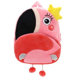 KozyOne Cartoon Animal Backpack, Cute Toddler Bag Cute School Bags for 3-6 Years Kids, Gift for Kindergarten Kids (Red-Flamingo)