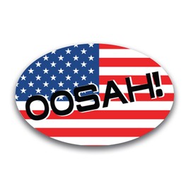 Magnet Me Up OOSAH! American Flag Oval Magnet Decal, 4x6 Inches, Heavy Duty Automotive Magnet for Car Truck SUV
