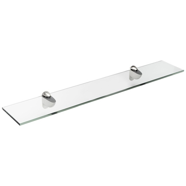 Spancraft Glass Heron Glass Shelf, Brushed Steel, 10 x 33
