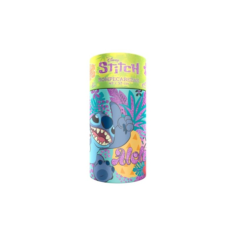 Novelty Corp Rompecabezas Infantil Stitch 60 Piezas, Cilindro