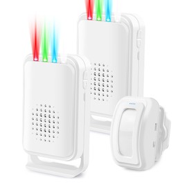 Wireless Motion Sensor Door Chime, Greencycle Doorway Motion Sensor Alarm, Door Chime for Business When Entering, Wireless Door Chime,Motion Sensor Alarm Indoor,918FT Long Distance,2Receiver 1Sensor