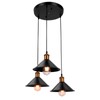 FIRVRE 3-Lights Industrial Pendant Light, Black Adjustable Metal Pendant Lights,