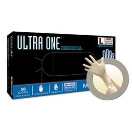 ANSELL MICROFLEX Ultra ONE Powder-Free Extended Cuff Latex EXAM Gloves