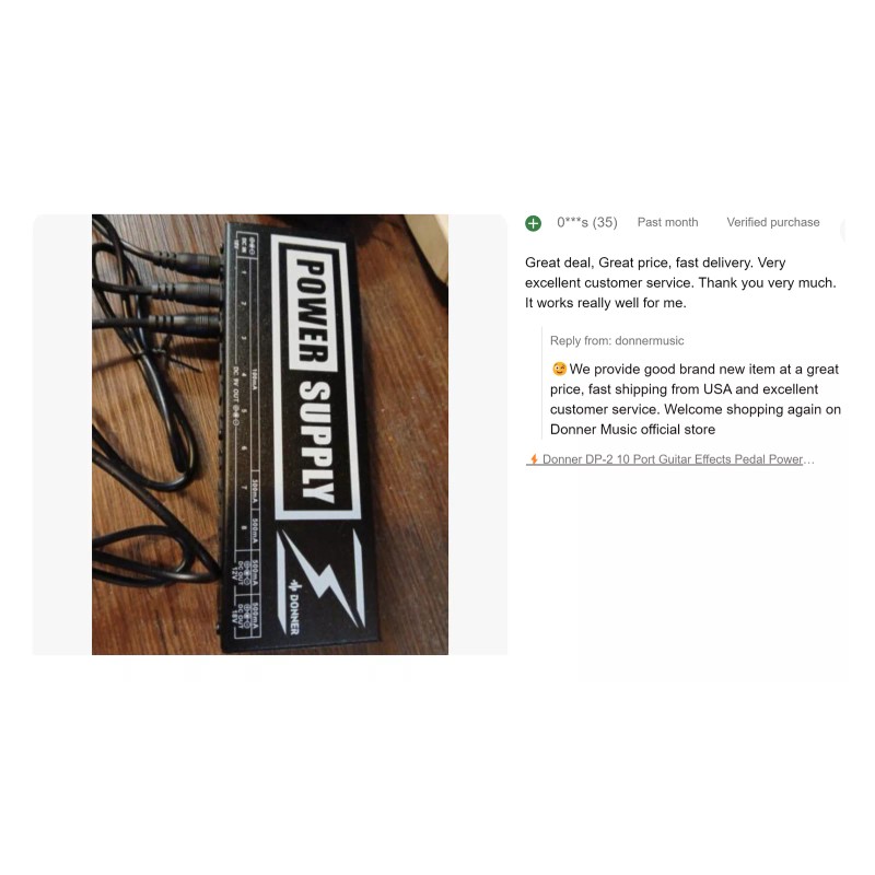 Donner DP-2 10 Port Guitar Effects Pedal Power Supply 9V/12V/18V