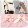 BOXOB 2pcs Bow Keychain, Ribbon & Pearl Bag Charm Cute