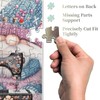 Cute Blue Gnome Puzzles for Adults 1000 Pieces, Vintage Flower