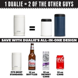 DUALIE 3 in 1 Insulated Can Cooler - Universal Size for 12 oz Cans, Slim Cans, and Bottles - 10+ Colors Available