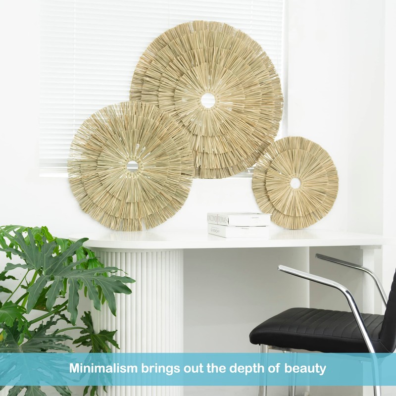 VATIMA Boho Wall Décor – Simple Oversized Wall Basket Décor