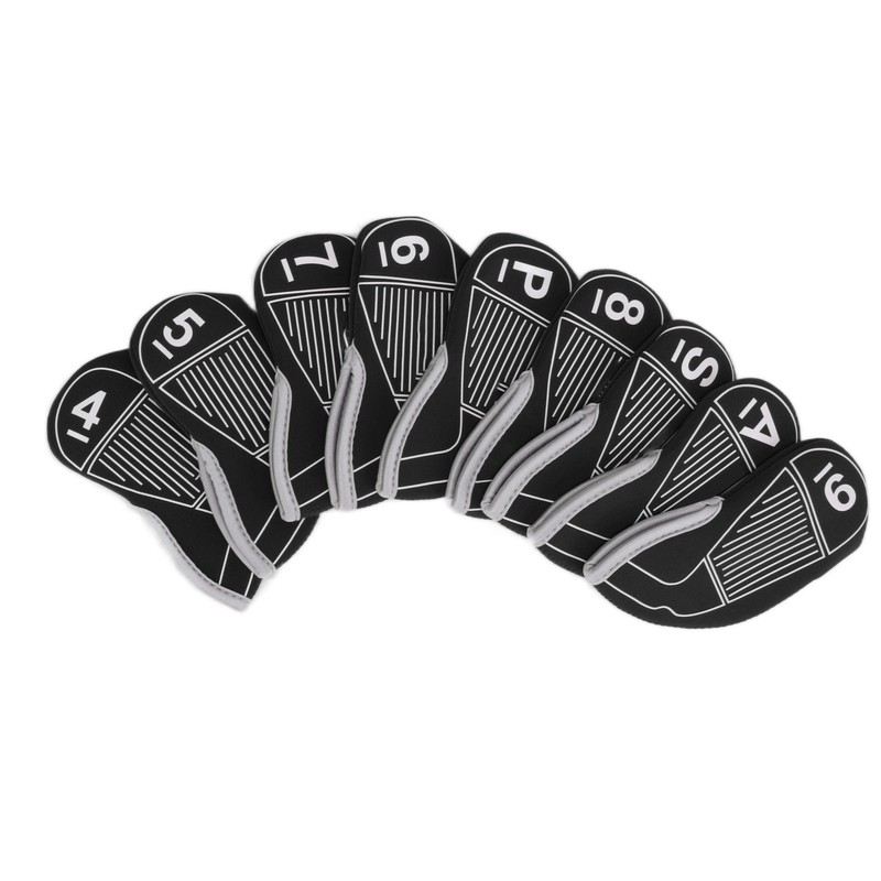 9pcs/set Golf Iron Head Covers Set Waterproof Golf Club Head