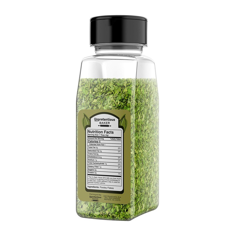 Parsley Flakes, Culinary Staple, Non-GMO, Convenient Dual-Purpose Shaker/Open Lid