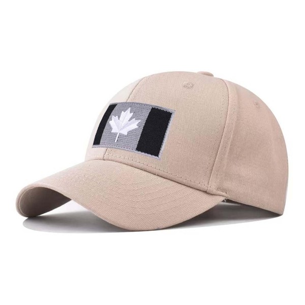 Bright Gray Canada Beige Baseball Hat,Cap with Canadian Maple Flag