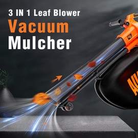 AIVOLT Cordless Leaf Blower Vacuum Mulcher 3-in-1 Leaf Vacuum with 40L Bag