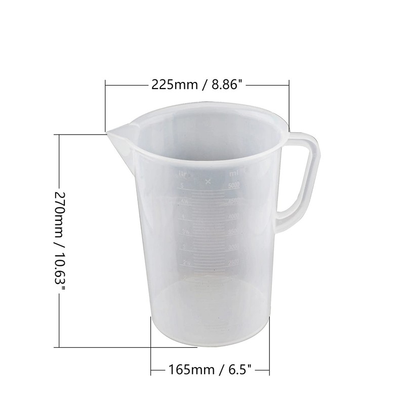 Othmro 5000ml Plastic Measuring Cup, 1pc Large 5L Measuring Jug