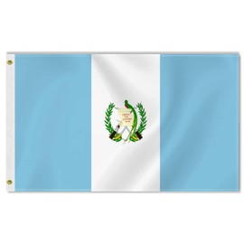 Large Guatemala Flag,3x5 FT Guatemalan 75D Outdoor Banner,Guatemalans Decor for Garden Yard Car Truck with Brass Grommet