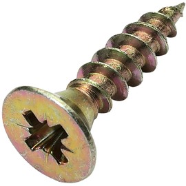AERZETIX - C45162 - Pack of 100 - Wood Screws - Ø4.5x20mm - Brass Coated Steel - Countersunk Head - Pozidriv Cross Recess - Brass Colour