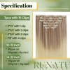 RUNATURE Blonde Clip-in Hair Extensions Human Hair Balayage Ash Blonde