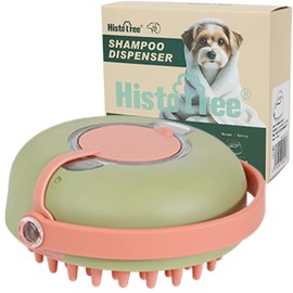 Histotree Dog Bath Brush for Bathing and Shedding Dog Washing Brush with Shampoo Dispenser(150ml) Pet Shampoo Brush for Dogs and Cats Removes Loose Fur Dirt Deep Cleaning