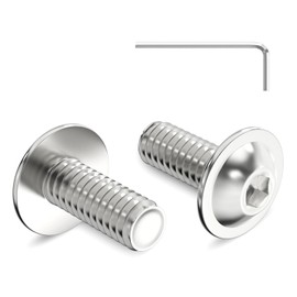 Pack of 20 M5 x 12 mm Rounded Head Screws with Flange Hexagon Socket Drive Stainless Steel A2 V2A Screws Full Thread with Allen Key