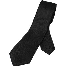 Best Item: Narrow Necktie, Men's, Slim Tie, 2.4 inches (6 cm), Thin, Width, Washable, Striped, Regimental, Paisley, Liberty, Small Pattern, 66. paisley black