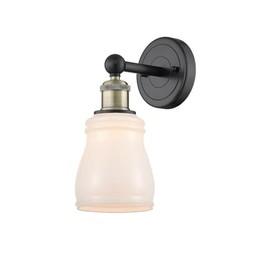 Innovations Lighting Ellery - 1 Light Wall Sconce in Nautiical Style-11.5 Inches Tall and 4.75 Inches Wide-Black Antique Brass Finish-White G