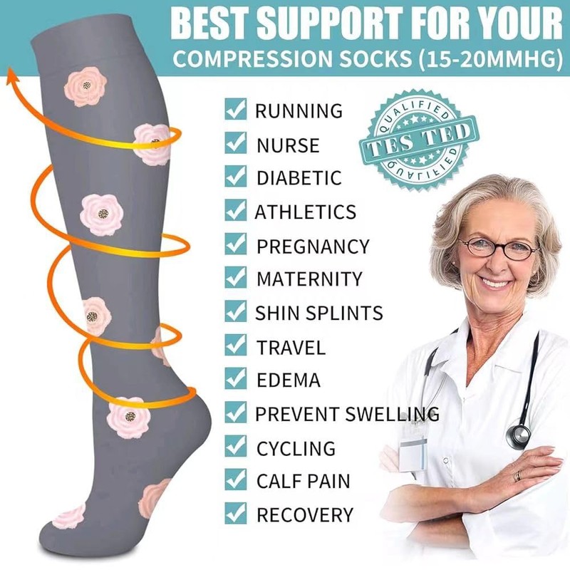Compression Socks for Women and Men 6 Pack Copper Compression