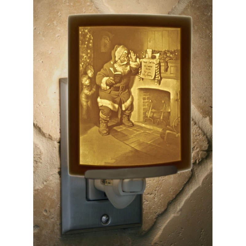 The Porcelain Garden Santa's Surprise - Curved Fine Porcelain Lithophane