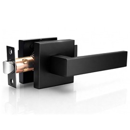 Lockin Entry Door Handle, Universal Door Lever for Front Door and Interior, Reversible Handle Design, Compatible with Veno Plus Smart Locks, Modern Style for Home Security (Square)
