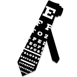 Three Rooker Eye Chart Ties Mens Optometrist Neckties Mens Blurry Eye Tie