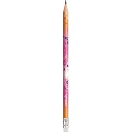 Maped - 1 Graphite Mini Cute Eraser Pencil - Ergonomic Paper Pencils and Resistant Hb Lead - Random Colours