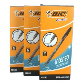 Lapiceros Bic Cristal Intenso Extra Grueso 1.6 Mm 36 Piezas