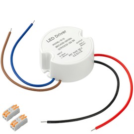 Karyoosi LED Transformer 12 V, Transformer 230 V to 12 V LED 15 W 1.25 A, Waterproof IP67 Round LED Transformer for LED Lighting Indoor and Outdoor Use
