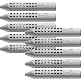 Faber-Castell - Grip 2001 Triangular Eraser (Grey, Pack of 10)
