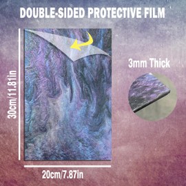 Pearlescent Cast Acrylic Sheets Glitter Plexiglass Sheets 1/8 Thick Opaque Acrylic Sheets Laser Cutting for Crafting DIY Home/Festival Decore (3, Purple Black, 8x12 Inch)