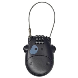 Samok® Cable Lock - Handy Cable Lock with 3-Digit Combination Code - Combination Lock for Scooters and Helmets - Lock with Cable Length of 75 cm - Made of Sturdy ABS Housing (Cable Lock, Black)