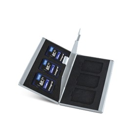 Integral 16GB SD 3 Pack card in a 6-slot protective metal card holder case High Speed memory SDHC up to 100MB/s V10 UHS U1