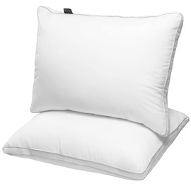 JICUSE Bed Pillows Standard Size Set of 2, Hotel Quality Standard Pillows 2 Pack for Sleeping with Soft Down Alternative Filling, Gusseted Bedding Pillow for Back, Stomach or Side Sleepers, 20" x 26"